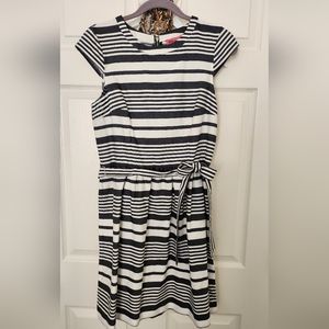 Betsy Johnson Denim Striped White Dress